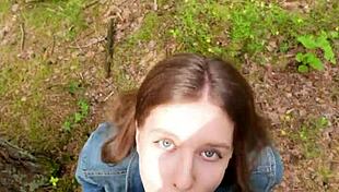 I went for a walk after fucking at home and decided to suck him off again and swallow cum outdoors