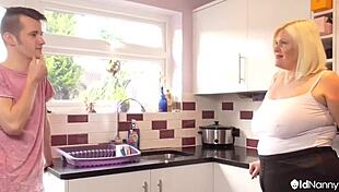 mature chubby blowjob and doggystyle fun 😏 agedlove quickie in kitchen