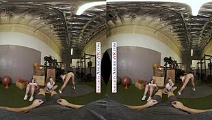 Sexy Babes Kyler Quinn And Paige Owens Tag Team Gym Stud With Naughty Group Action