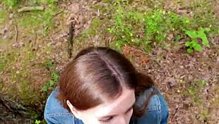 I went for a walk after fucking at home and decided to suck him off again and swallow cum outdoors