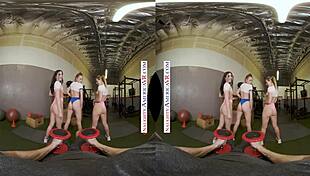 Sexy Babes Kyler Quinn And Paige Owens Tag Team Gym Stud With Naughty Group Action