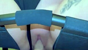 i was riding dick on my sex chair in the bedroom, moaning loudly with wet pussy