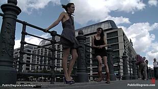 German Babe Humiliated On The Streets With Bondage And Public Fucking
