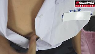 Thai Student 18 With Huge Ass Gets Intense Pussy Fucking And Creampie Cumshot In Skirt