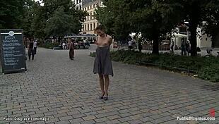 German Babe Humiliated On The Streets With Bondage And Public Fucking