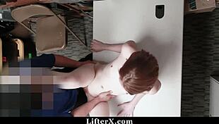 Teen detained for stealing gets punished with doggystyle fucking at the store.