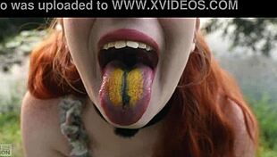 submissive humiliation slut crawls to eat ass and drink piss outdoors