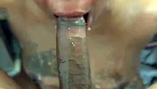 Ghetto amateur trains head and throat in pov session.