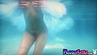 bombastic ebony babe julie kay sunbathing and posing by the pool