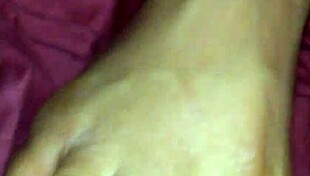 Ebony beauty delivers intense foot job with cumshot