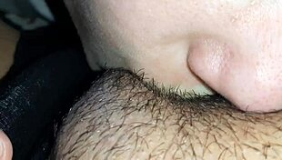 this hot lesbian couple licking and sucking each other's hairy pussies while kissing passionately