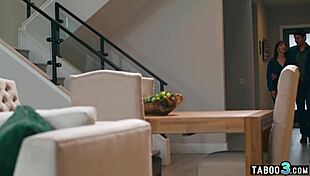 perv hubby fucking the teen 18+ babysitter serena hill next to his milf wife