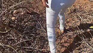 Ex Girlfriend Seduced and Fucked Roughly Alone in Jungle