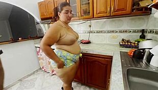 latina's viral kitchen scandal fuck unfolds roughly