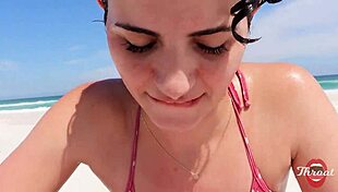 Wow, that slut gave me a blowjob on the beach in front of everyone! 😲