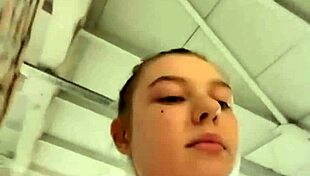 she works out and masturbates in public, feeling the thrill