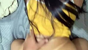 married woman expresses pleasure while engaging in intimate activities with her partner in a brazilian setting