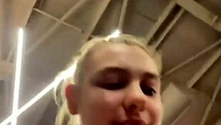 she works out and masturbates in public, feeling the thrill