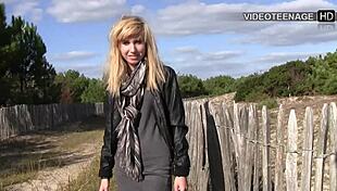 i saw lovely 18 year old blonde vicky doin a porn castin, it was her first time!