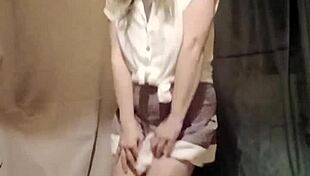 French Slave's Self-Pleasure Striptease With Wand – Tease Or Denial?