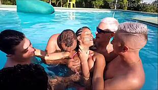 my first gangbang was delicious, gave my ass and pussy a lot