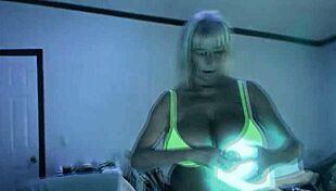 mature granny tries on bikinis and outfits