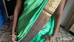 my village bhabhi shivani in green saree
