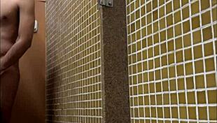 Spying in the shower locker room after gym