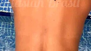 hot japanese teen in pool public fuck, cum inside