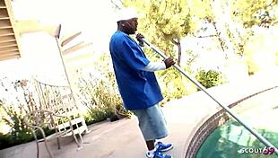 white cougar seduces black midget with huge cock 😏