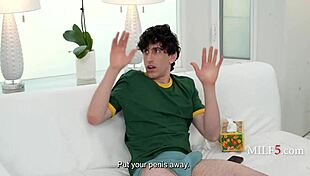 Step Mom Catches Teen Jerking Off Offers Better Solution.