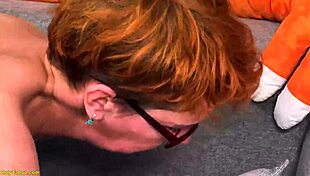 Redhead Skinny Mature Lady Faces a Big Challenge Playfully