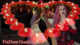 Goddess in costume demands body worship with feet fetish and jerk off instructions