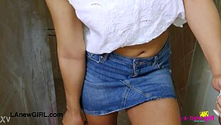 i saw this sexy latina model take a shower, but i meant she did