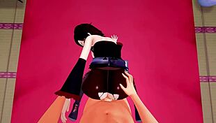 in this pov hentai, ruby from rwby gets bent over for anal and creampie sex