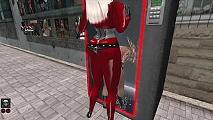 Shemale meets girl at slut vendor in Second Life