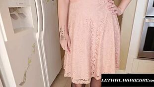 Petite blonde fucks stepdad after prom 😍