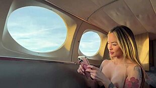 Kali Roses and Linda Lan Get Fucked in a Plane by Teddy Tarantino's Hard Dick.