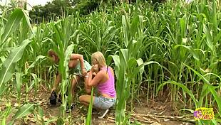 Blonde Lesbians Fuck Outdoors With Dildos!