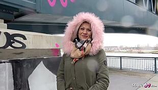 german scout picks up teen from berlin street and fucks her rough