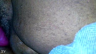 Sexy ebony BBW plays with her hairy pussy using a vibrator in solo action!