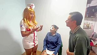 doctor with big tits gets wildly fucked by her patient's husband