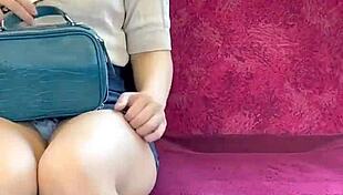 chinese woman reveals panties on the train