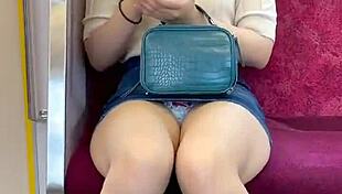 chinese woman reveals panties on the train