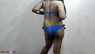 i'm crossdressing in blue bikini part 1 as an indian shemale