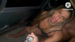 Wife Giving to Husband in Street and Arriving Home for Intimate Moment