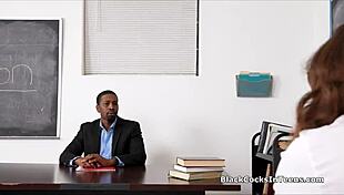 Coed Fantasizes About Teacher's Big Black Cock In Classroom!