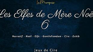 french femdom elves dominate with dirty talk and wax play in mother noel series