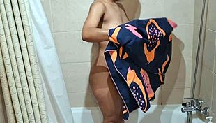 What is this hot young girl doing taking a shower?