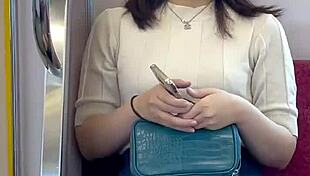 chinese woman reveals panties on the train